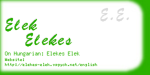 elek elekes business card